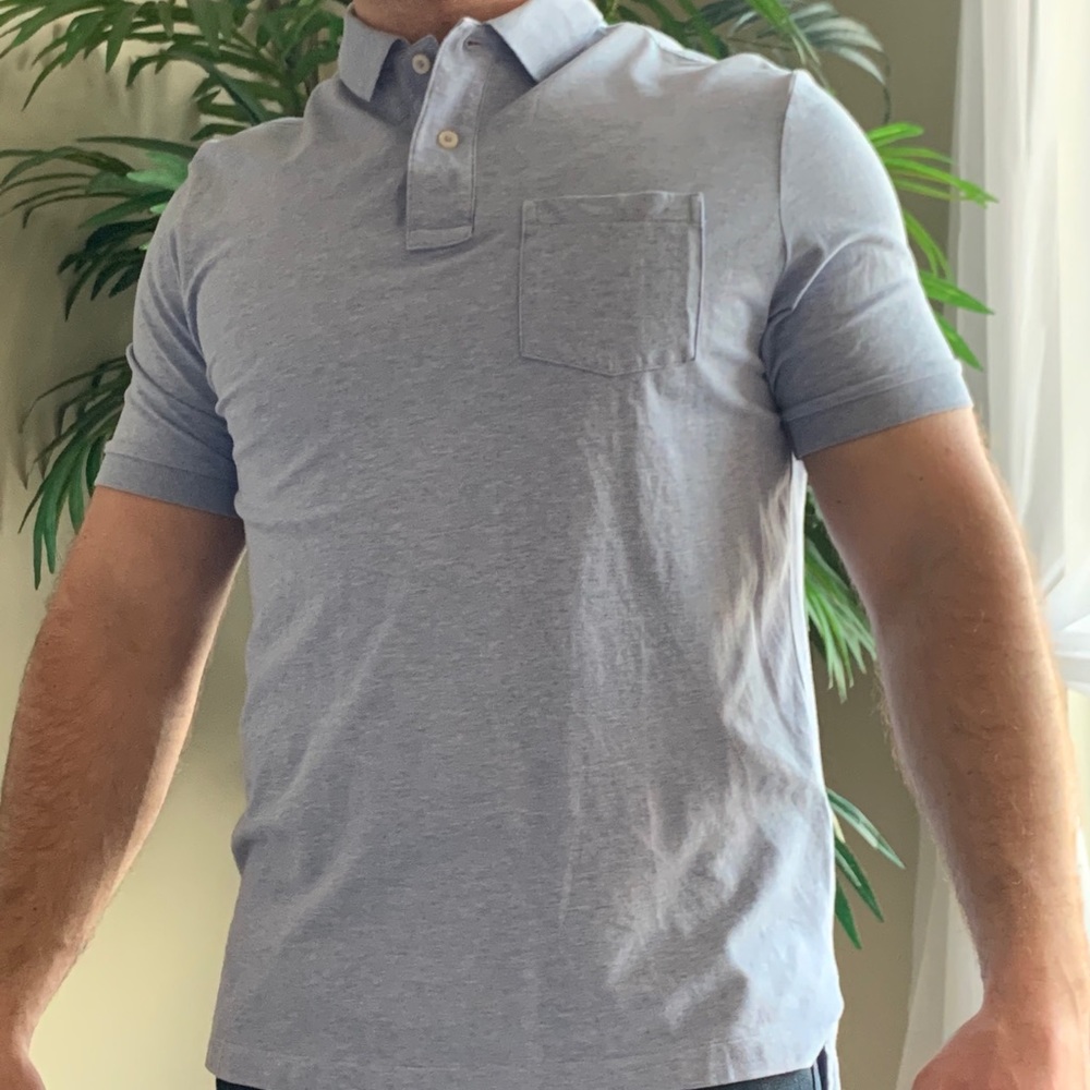 Light blue polo shirt